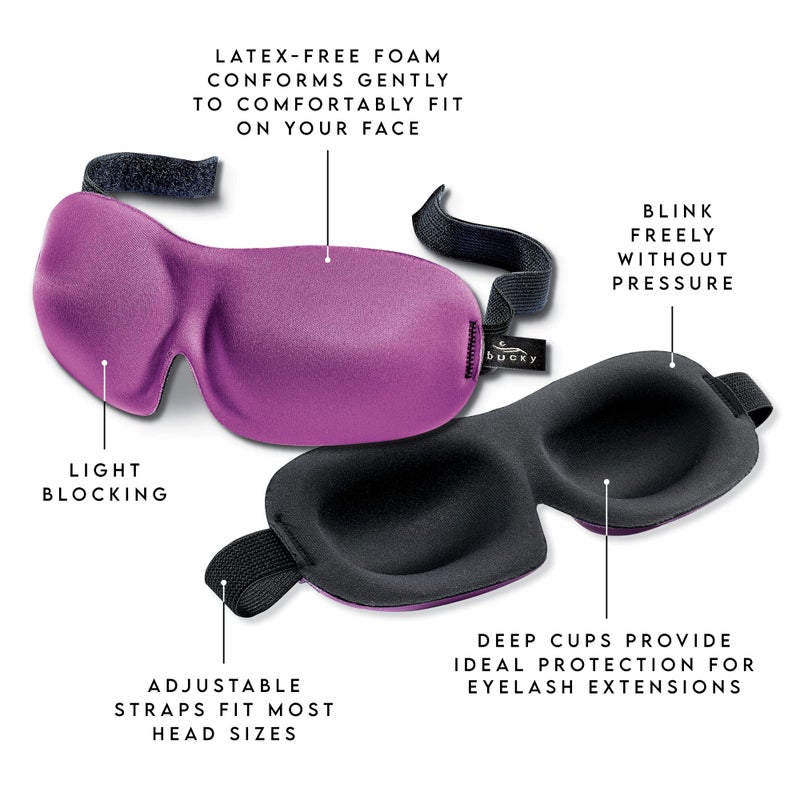 Bucky 40 Blinks No Pressure Printed Eye Mask for Travel & Sleep, Pink Chevron, One Size - Image 4